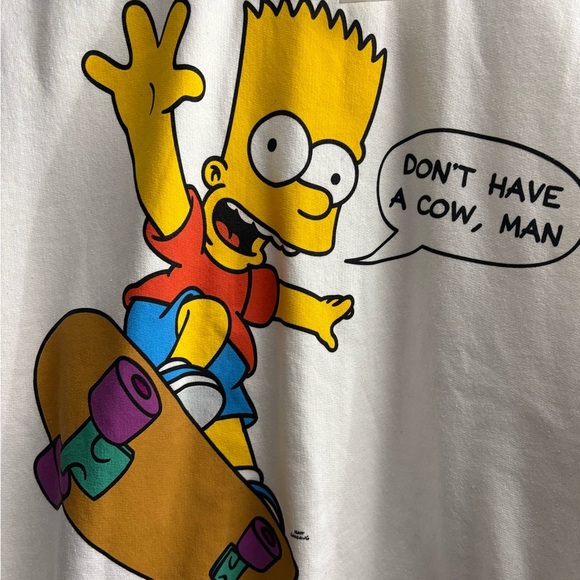 The Simpsons BART Simpson Aeropostle white long sleeve sweat shirt NWT SMALL - Picture 2 of 4